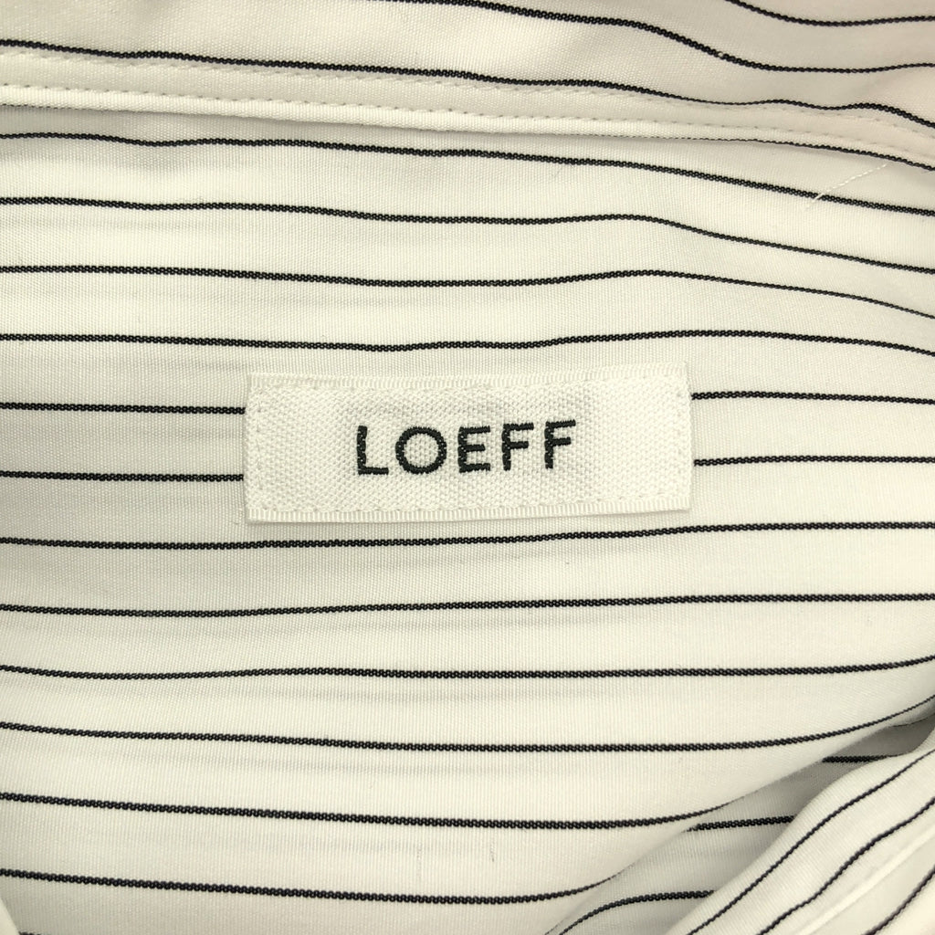【미품】 LOEFF / 로에프 | 코튼 브로드 스트라이프 박스 셔츠 | 1 | 화이트 / 블랙 | 여성