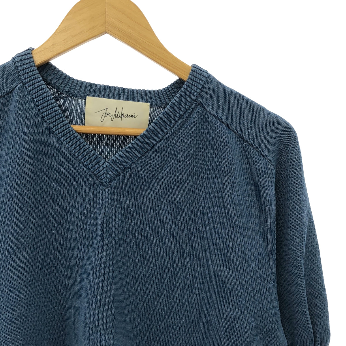 JUN MIKAMI | V-neck pullover knit | Blue | Women's