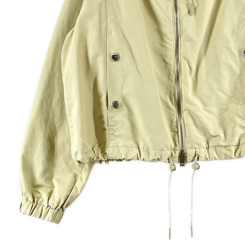 Burberry / バーバリー | バックロゴ ジップ ギャザー ジャケット | 8 | レディース