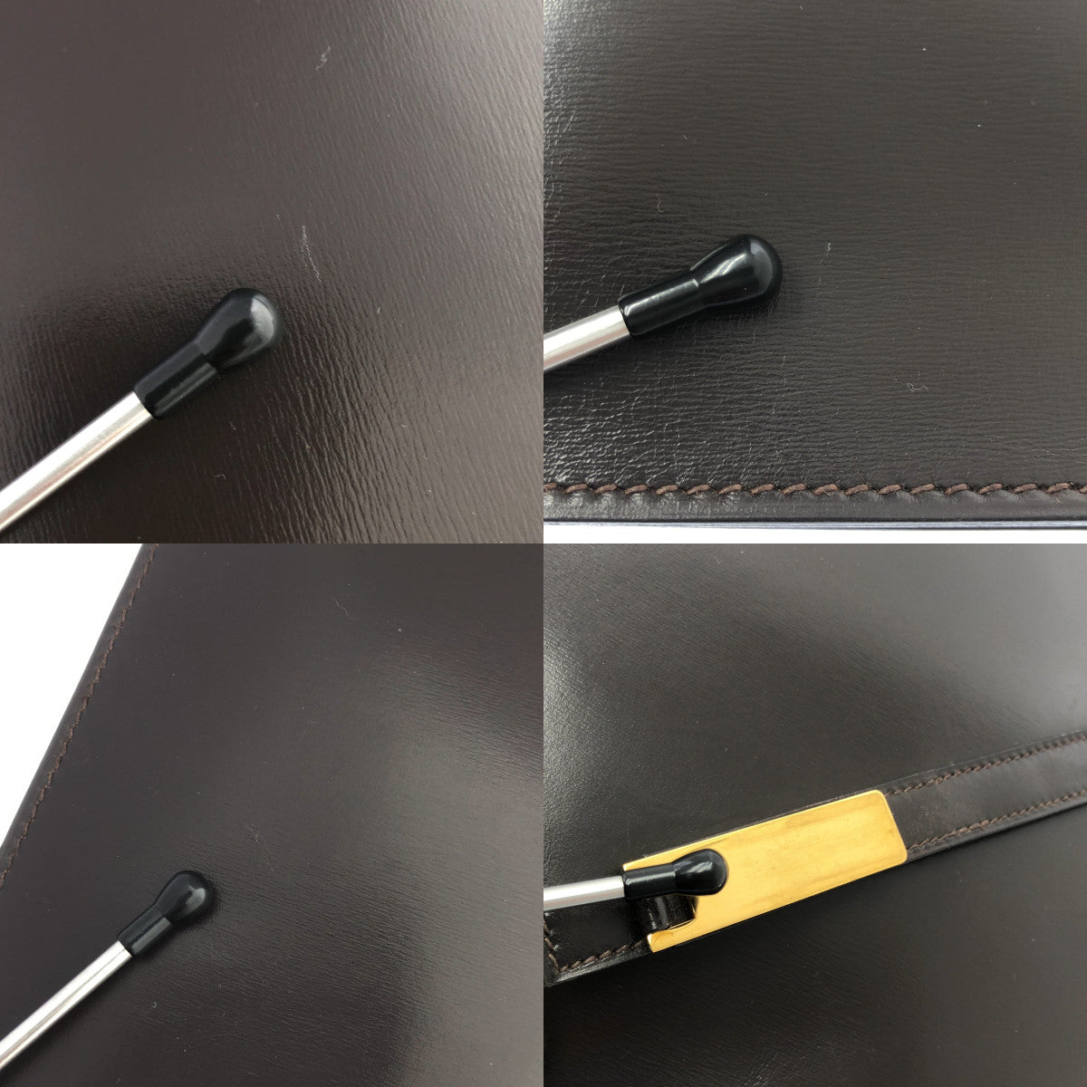 HERMES / エルメス | KELLY CROSS ケリークロス ボックスカーフレザー ブリーフケース 〇M刻印 | ダークブラウン | レディース