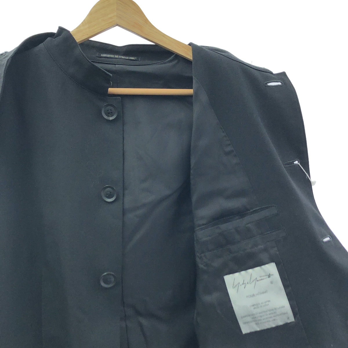 YOHJI YAMAMOTO POUR HOMME / 요우지야마모토풀 옴므 | 2021AW | 3way 보어 푸드 JKT / 울 개버딘 재킷 / 총 안감 | 2 | 남성