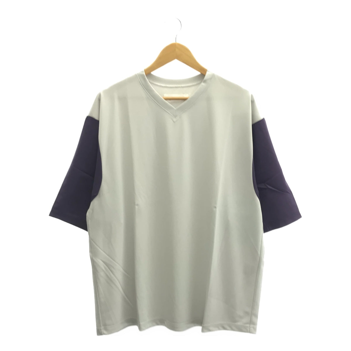 【신품】 prasthana / 프라스타나 | bi-color v neck T 셔츠 | M | 그레이 | 남성