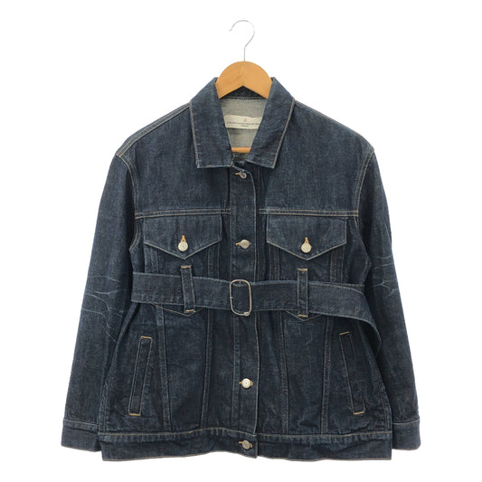 [Good Condition] GOLDEN GOOSE | Denim Side Zip Belted Jacket | XS | Indigo | Women's