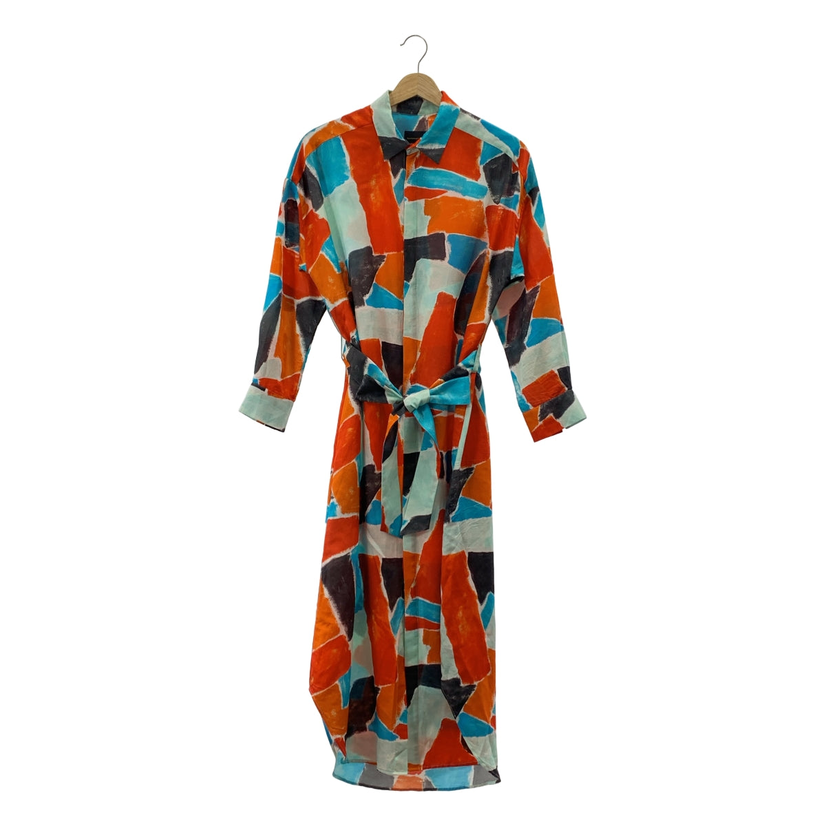 BANANATIME / バナナタイム | 2023SS | シルク 総柄 ロング シャツ コート | XS |