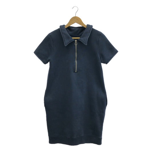 Acne Studios | Half-Zip Polo Sweat Dress | XS | Navy | Women's