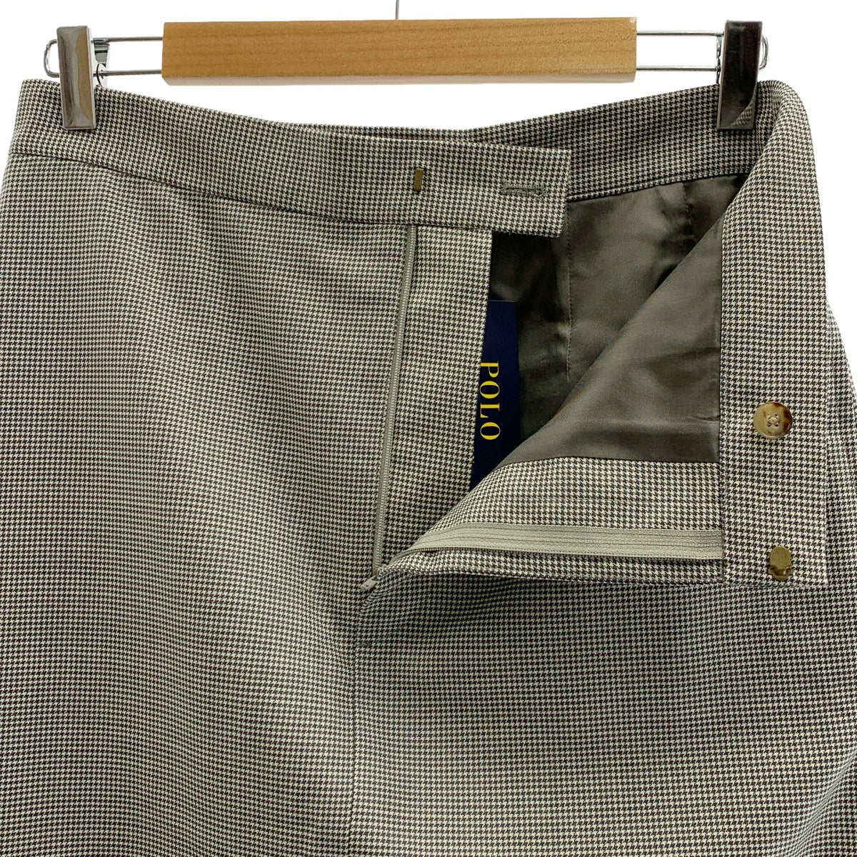 【美品】  POLO RALPH LAUREN / ポロラルフローレン | ダブルアジャスター スカート フォーマル / 総裏地 | 6 | グレー/ホワイト | レディース