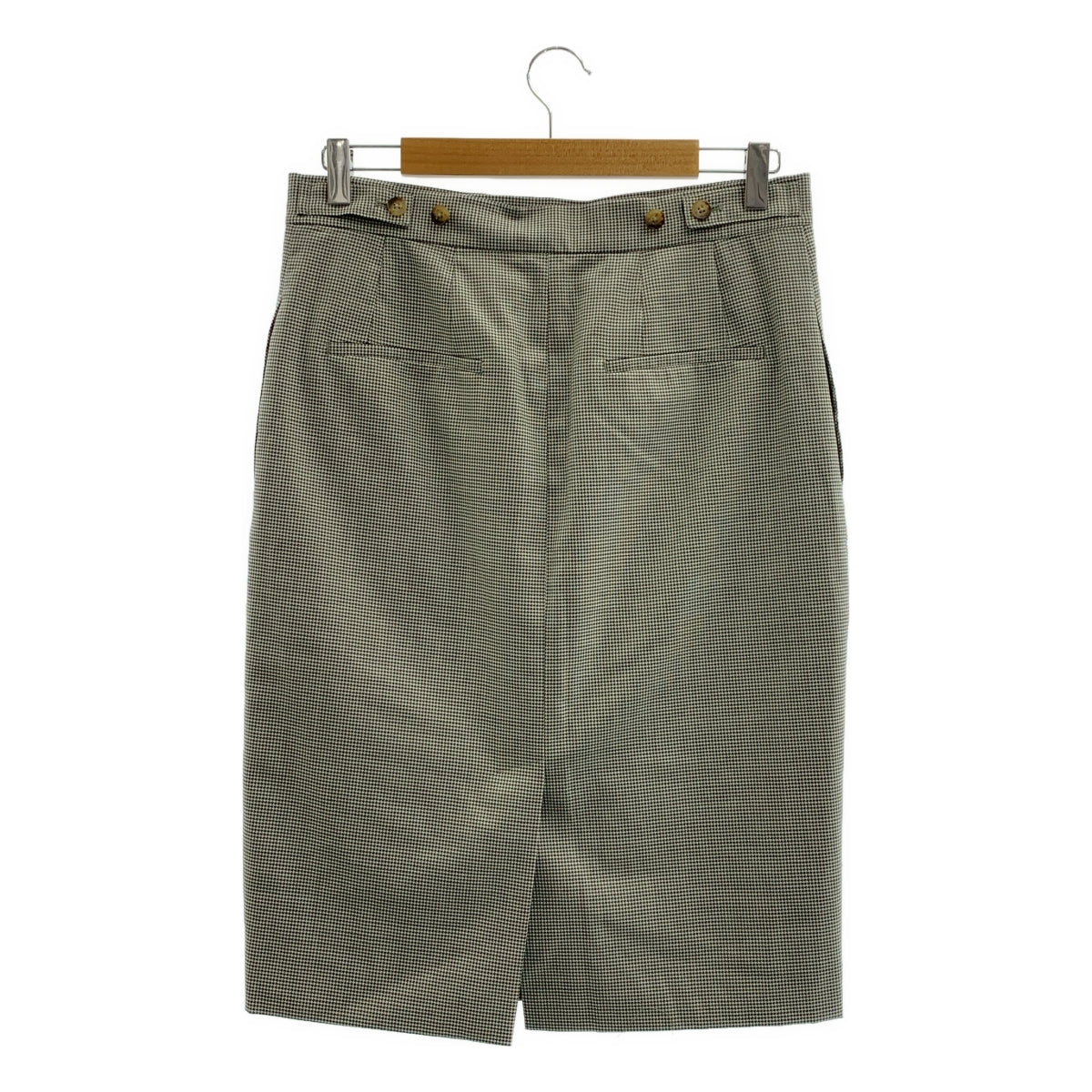 【美品】  POLO RALPH LAUREN / ポロラルフローレン | ダブルアジャスター スカート フォーマル / 総裏地 | 6 | グレー/ホワイト | レディース