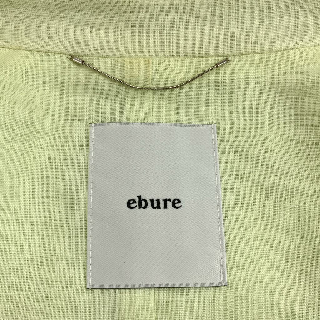 ebure | 2023春夏系列 | 植物圖案亞麻落肩外套 | 38碼 | 綠色 | 女款