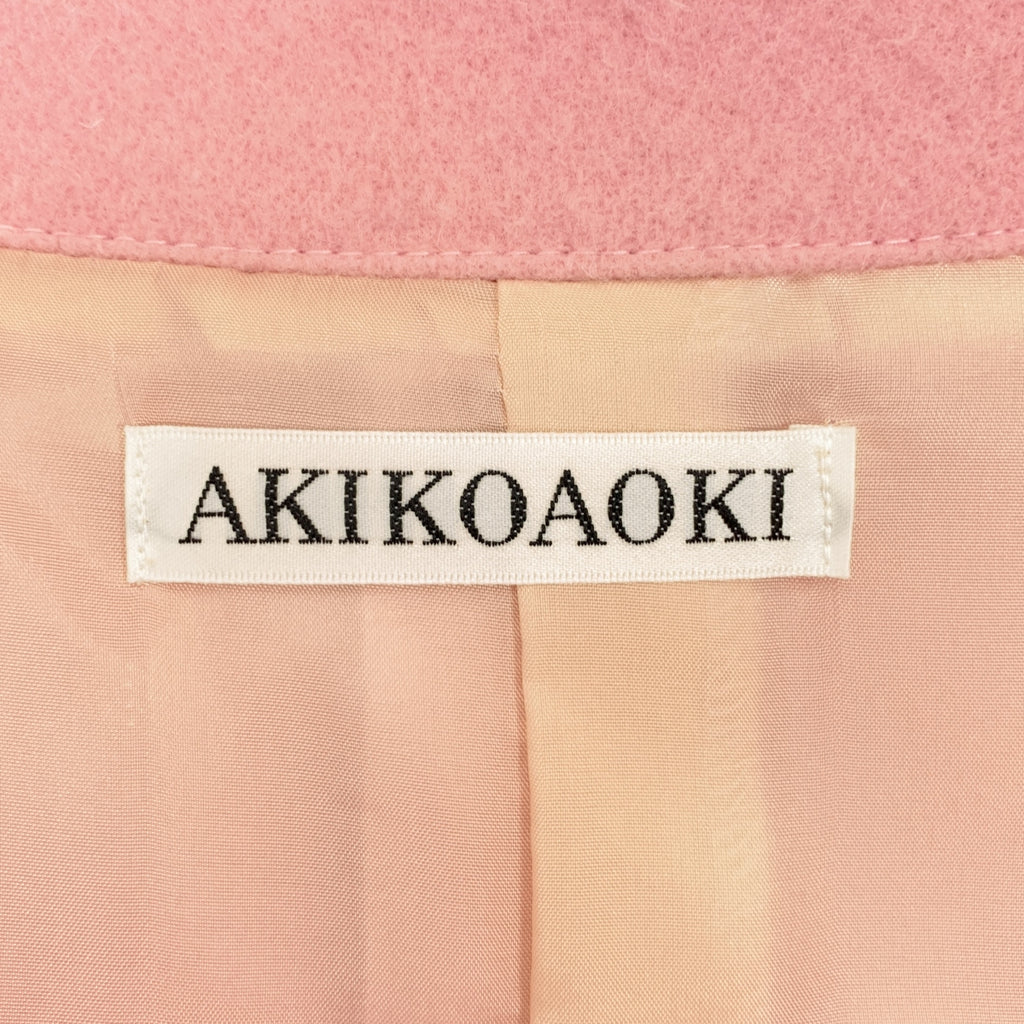 【美品】  AKIKOAOKI / アキコアオキ | creamy coat ウール ステンカラー コート | F | ピンク | レディース