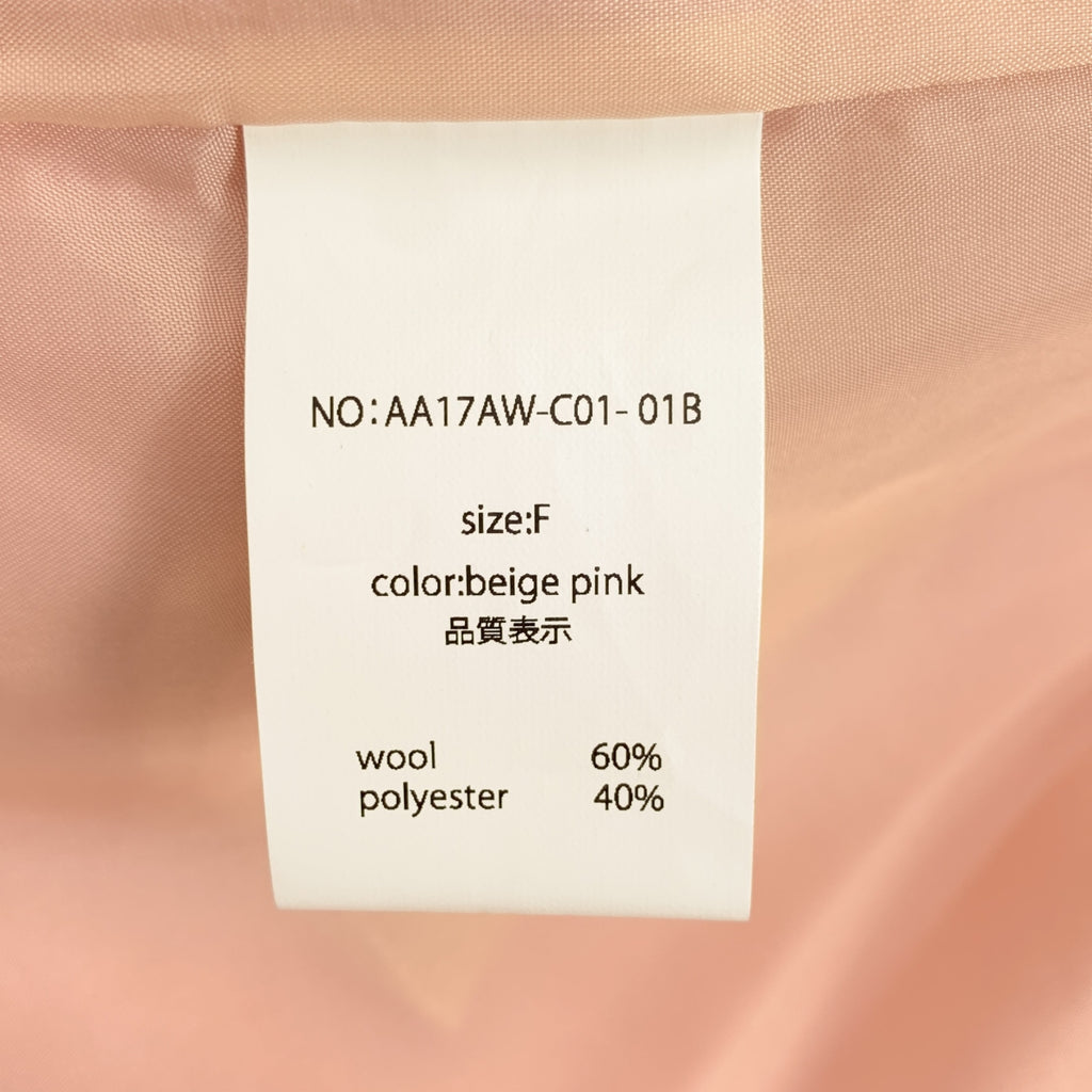 【美品】  AKIKOAOKI / アキコアオキ | creamy coat ウール ステンカラー コート | F | ピンク | レディース