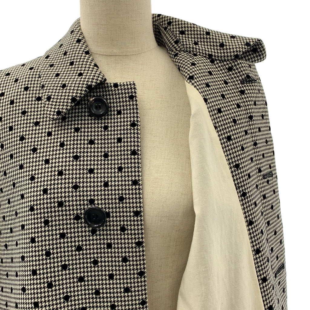 tricot COMME des GARCONS / トリココムデギャルソン | 2012AW | フロッキー加工 ウール ドット 千鳥格子 ステンカラーコート | S | レディース