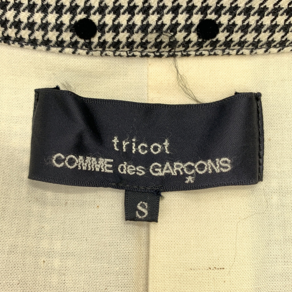 tricot COMME des GARCONS / トリココムデギャルソン | 2012AW | フロッキー加工 ウール ドット 千鳥格子 ステンカラーコート | S | レディース