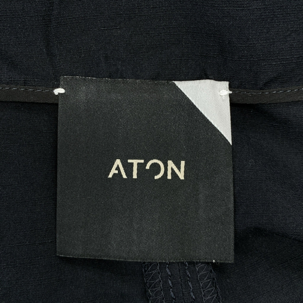 ATON / 에이튼 | 코튼 린넨 실크 플레어 스커트 | 2 | 블랙 | 여성
