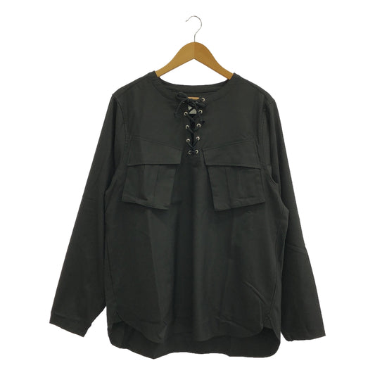 [New] prasthana / Prasthana | lace up fatigue shirt / shirt | M | Black | Men's