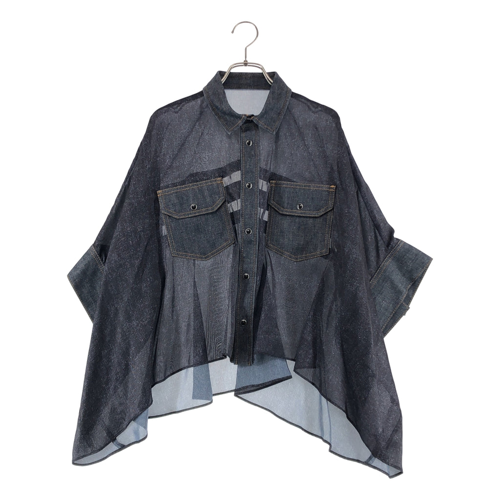 sacai / サカイ | 2025SS | デニムプリント オーバーサイズ 半袖シャツ | 1 | レディース