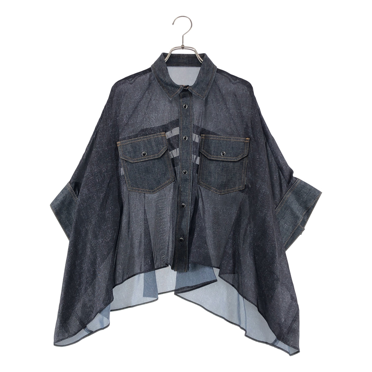 sacai / サカイ | 2025SS | デニムプリント オーバーサイズ 半袖シャツ | 1 | レディース