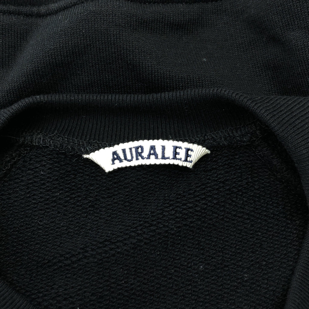 AURALEE | 光滑柔軟汗水 P/O 羊毛內裡超大運動衫 | 尺寸 1 | 黑色 | 女款