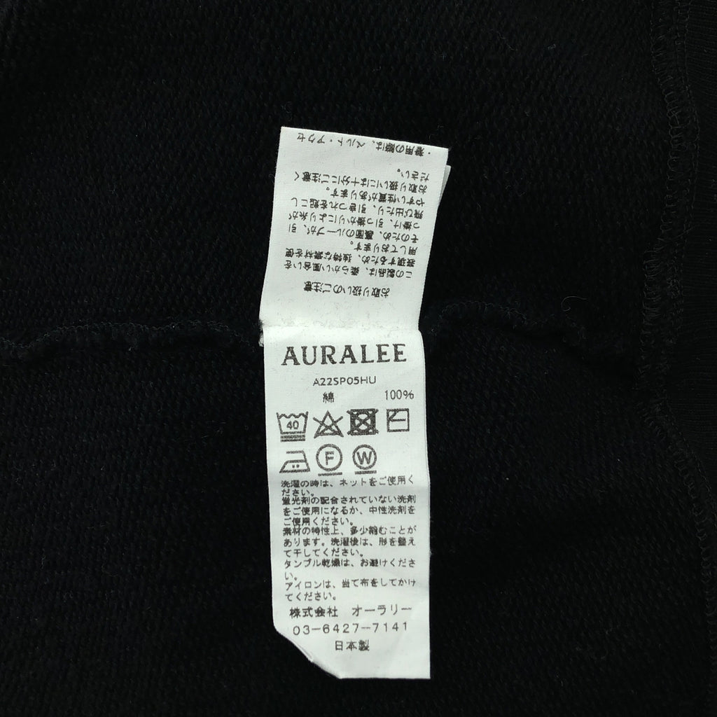 AURALEE | 光滑柔軟汗水 P/O 羊毛內裡超大運動衫 | 尺寸 1 | 黑色 | 女款