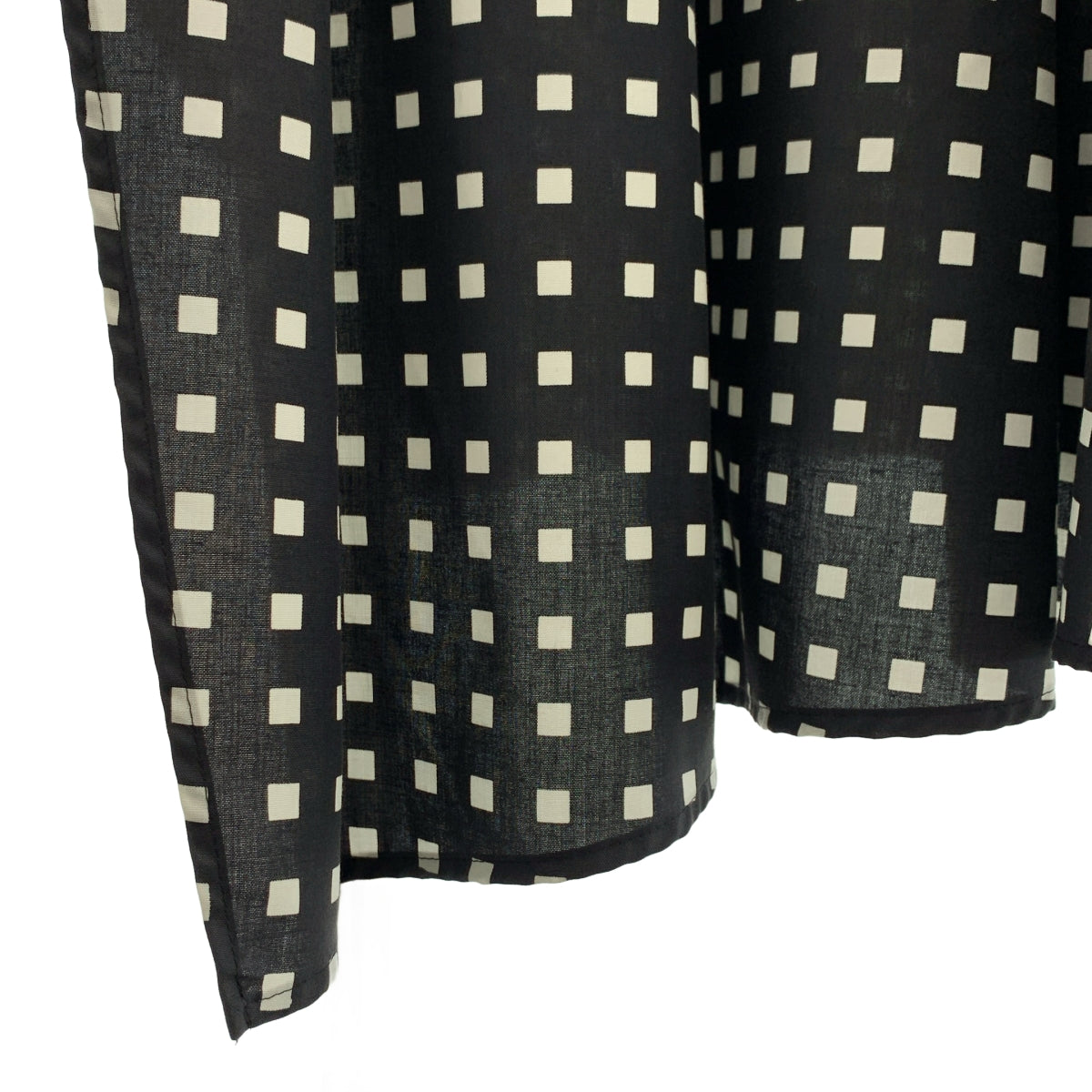 HYKE / 하이크 | 2023AW | FD SQUARE PATTERN BOSOM DRESS 총무늬 비대칭 드레스 원피스 | 1 | 여성