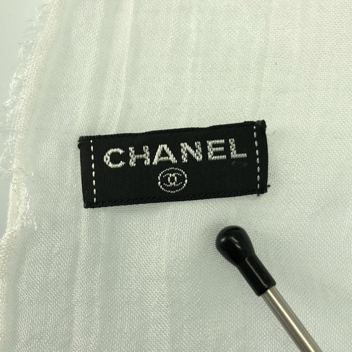 CHANEL / シャネル | ココマーク エンブロイダリー フリンジ ロング ストール |