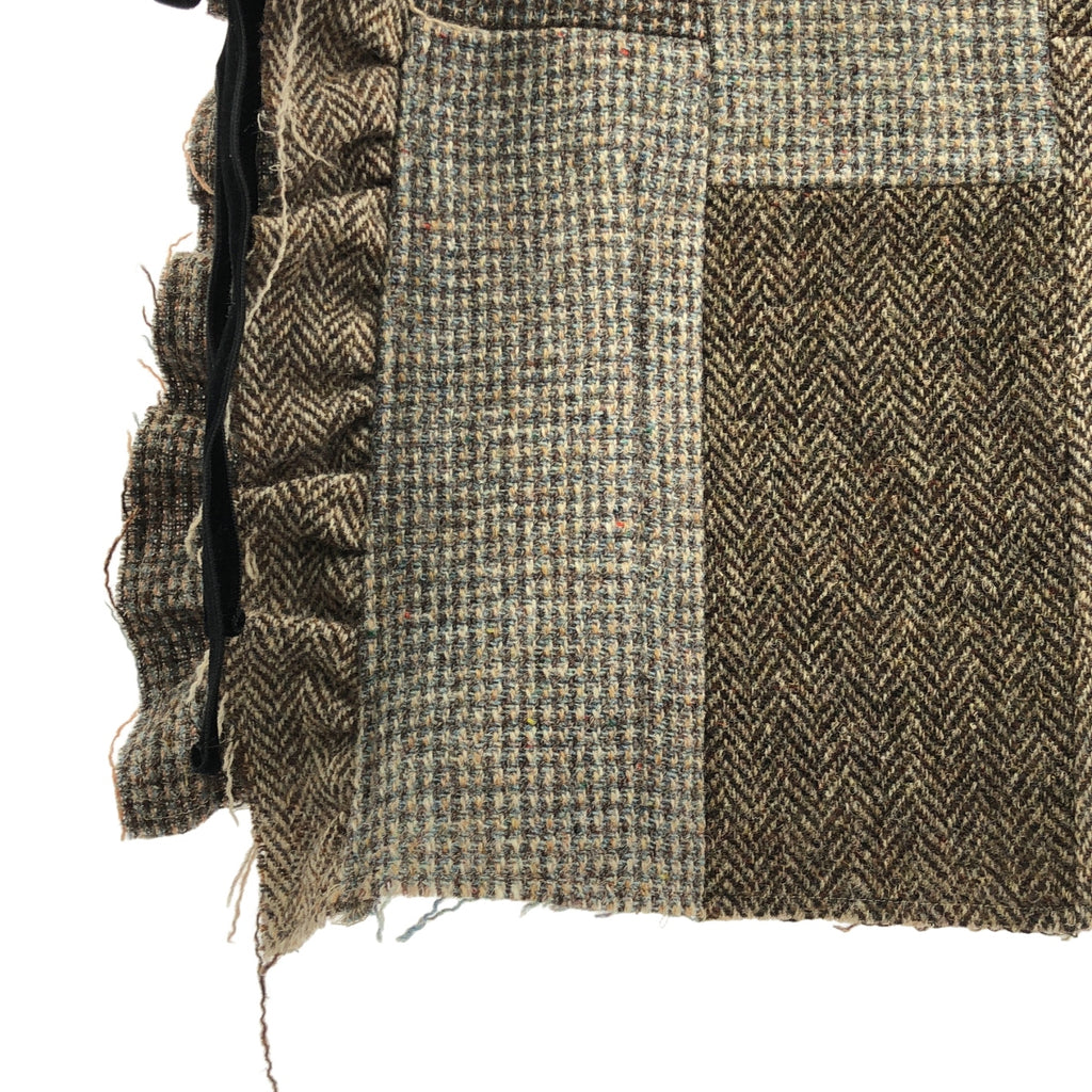 MALION vintage / マリオンヴィンテージ | ツイード サイドギャザー パッチワークベスト | F | レディース