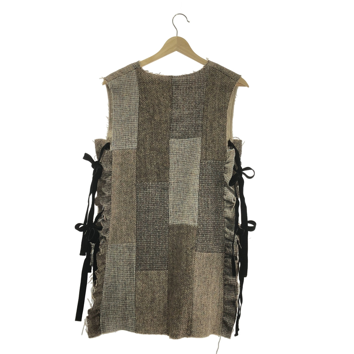 MALION vintage / マリオンヴィンテージ | ツイード サイドギャザー パッチワークベスト | F | レディース