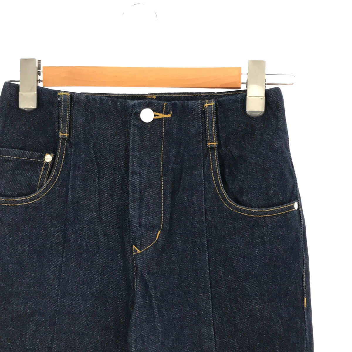 [Good Condition] soduk | Center Slit Denim Flared Denim Pants | S | Indigo | Women's