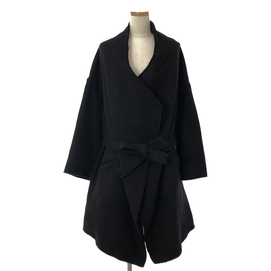 bassike / Bassike | Wool Belted Wrap Coat | Black | Women's