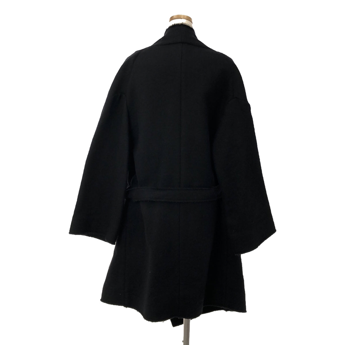 bassike / Bassike | Wool Belted Wrap Coat | Black | Women's