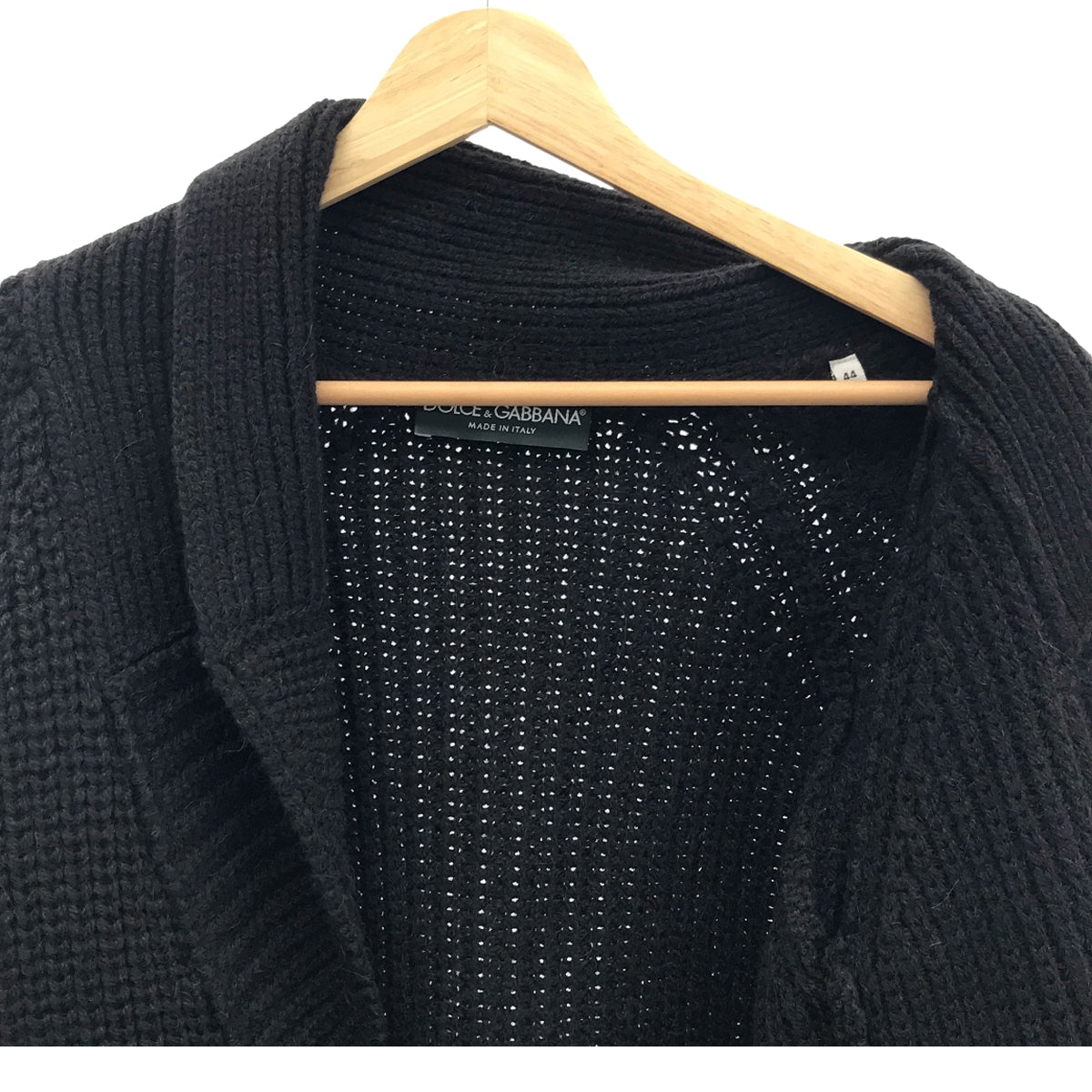 DOLCE＆GABBANA / Dolce &amp; Gabbana 杜爾加巴 |披肩領針織開襟衫 | 44 |黑色 |男士