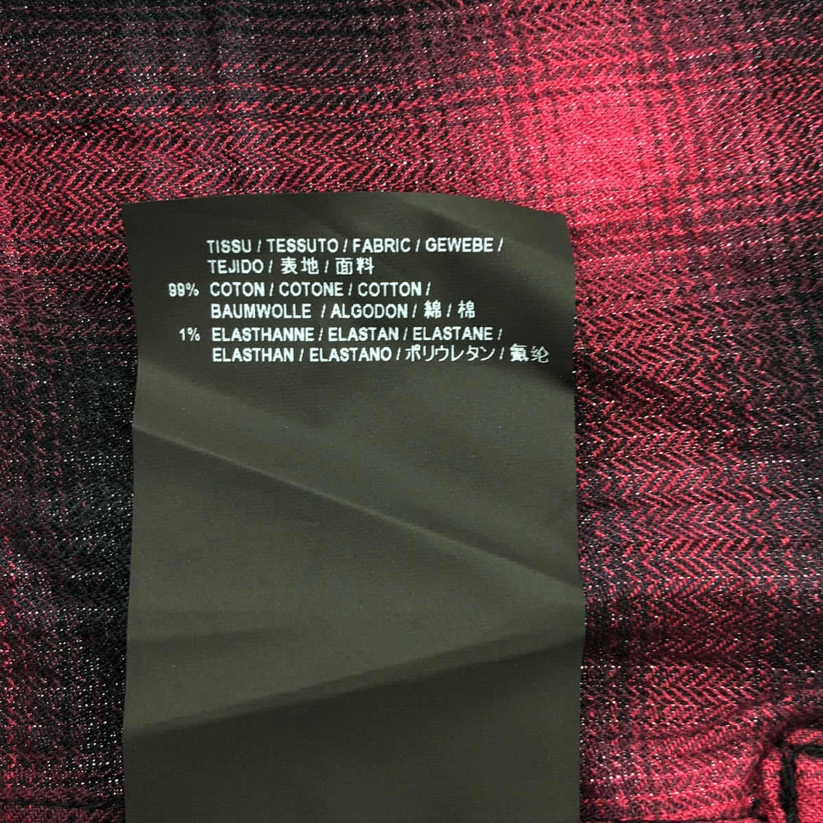聖羅蘭巴黎 |漸變色格紋常規領襯衫 | XS |波爾多/黑色 |男士