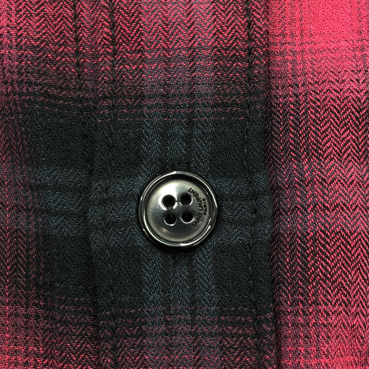 聖羅蘭巴黎 |漸變色格紋常規領襯衫 | XS |波爾多/黑色 |男士