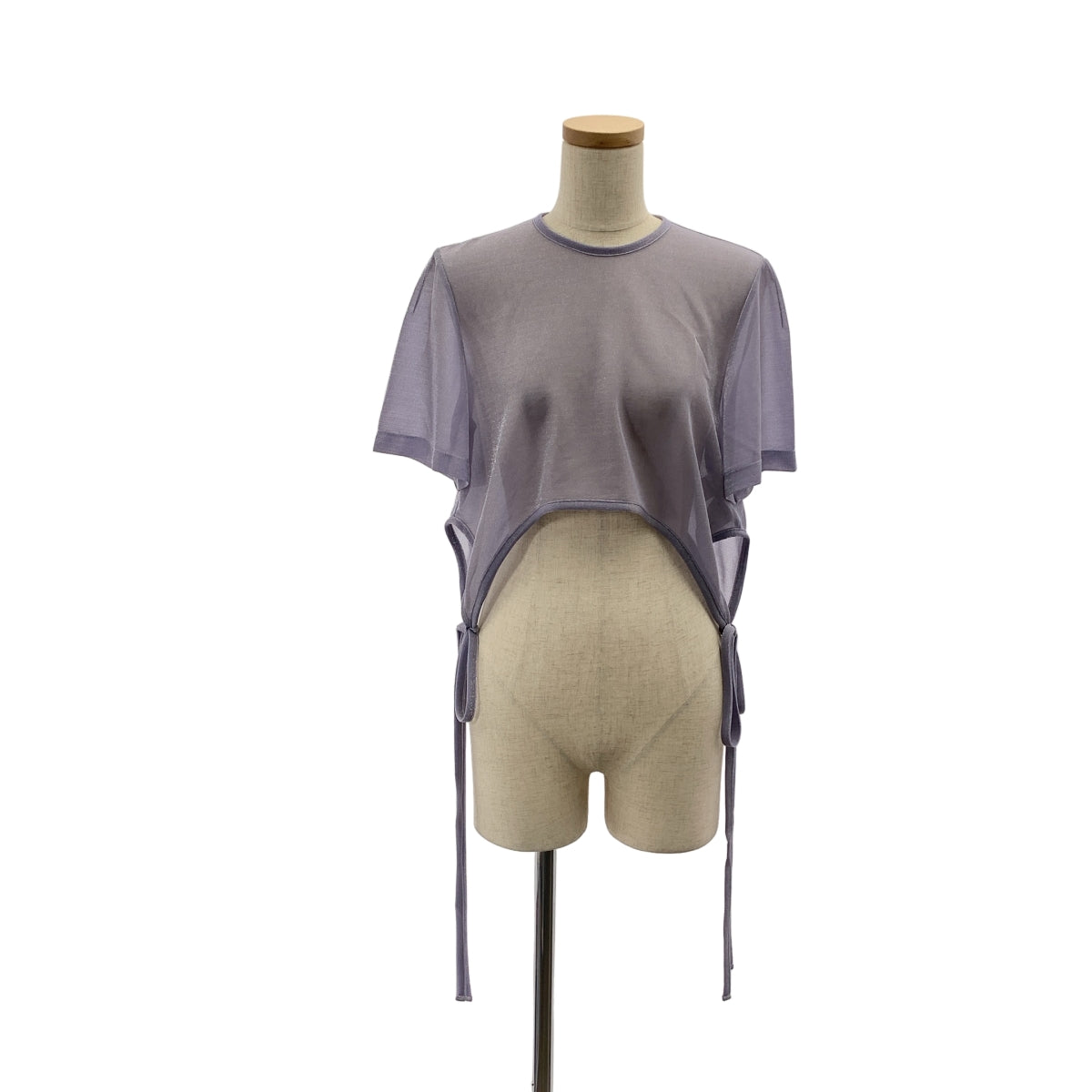 Mame Kurogouchi / マメクロゴウチ | 2024SS | Lame Jersey Cropped Sheer Top ラメ ジャージー クロップド シアー トップス | 2 | レディース