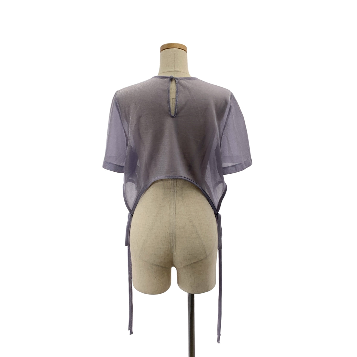 Mame Kurogouchi / マメクロゴウチ | 2024SS | Lame Jersey Cropped Sheer Top ラメ ジャージー クロップド シアー トップス | 2 | レディース