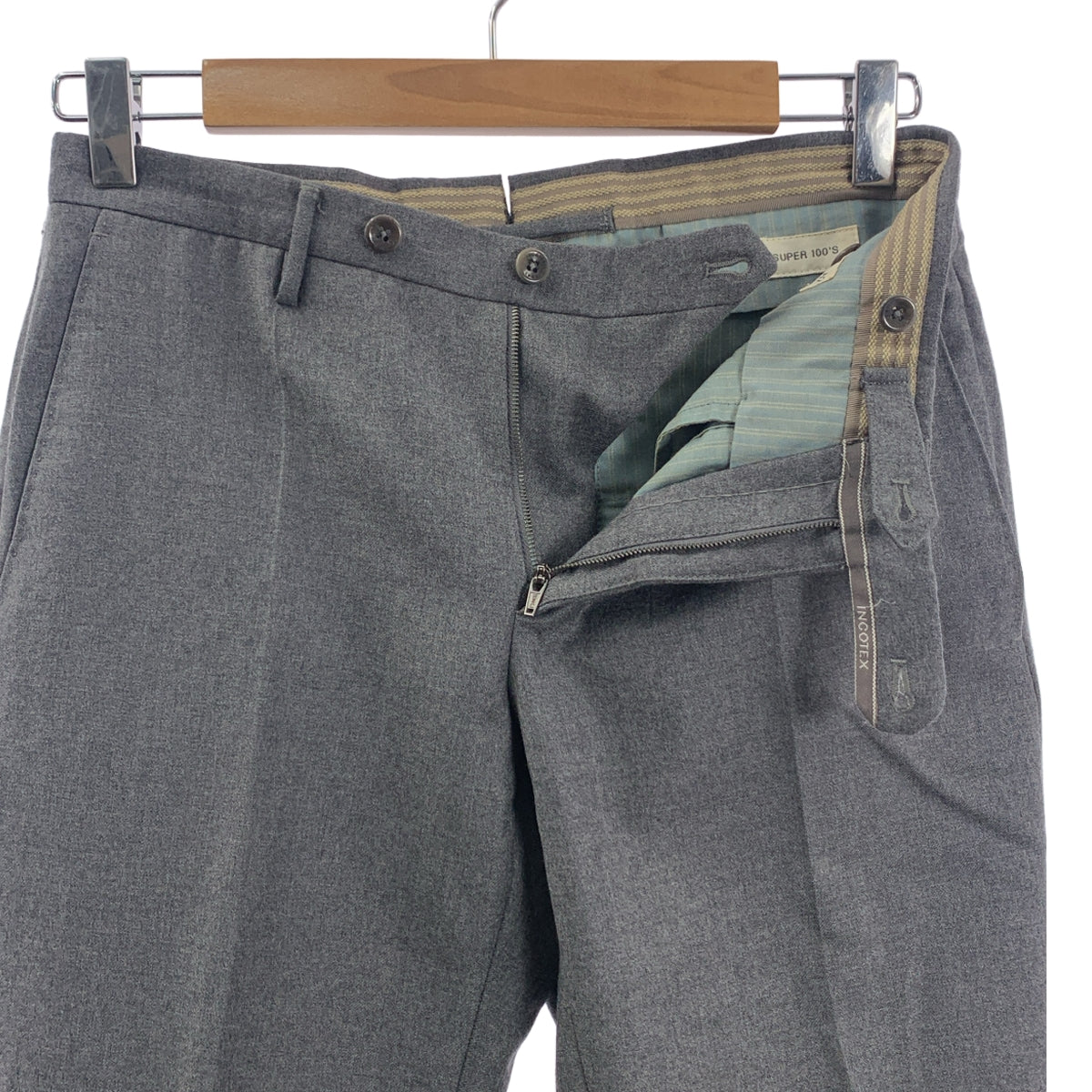 INCOTEX / インコテックス | × BEAMS F ビームスエフ別注 SUPER100sウール SLIM FIT スラックス | 42 | ミディアムグレー | メンズ
