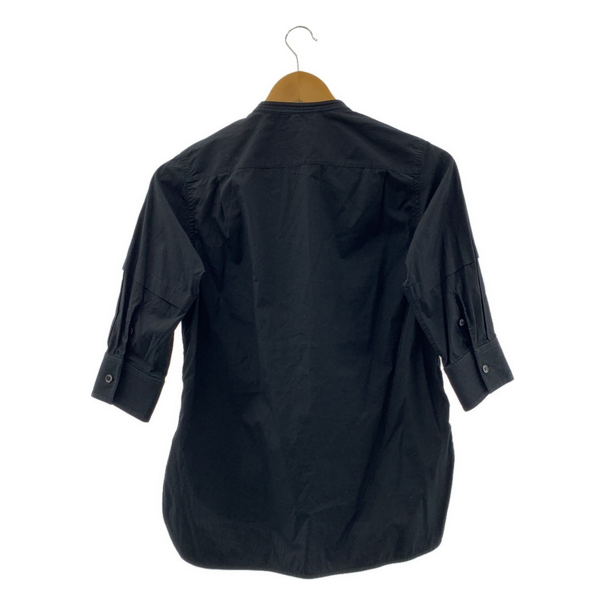 CELINE / セリーヌ | フィービー期 バンドカラー ハーフスリーブシャツ | 34 | レディース