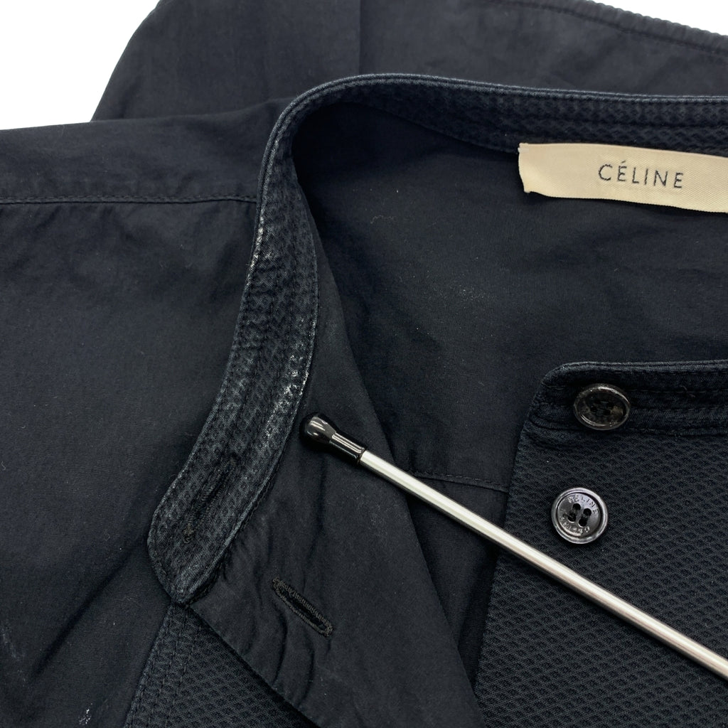CELINE / セリーヌ | フィービー期 バンドカラー ハーフスリーブシャツ | 34 | レディース
