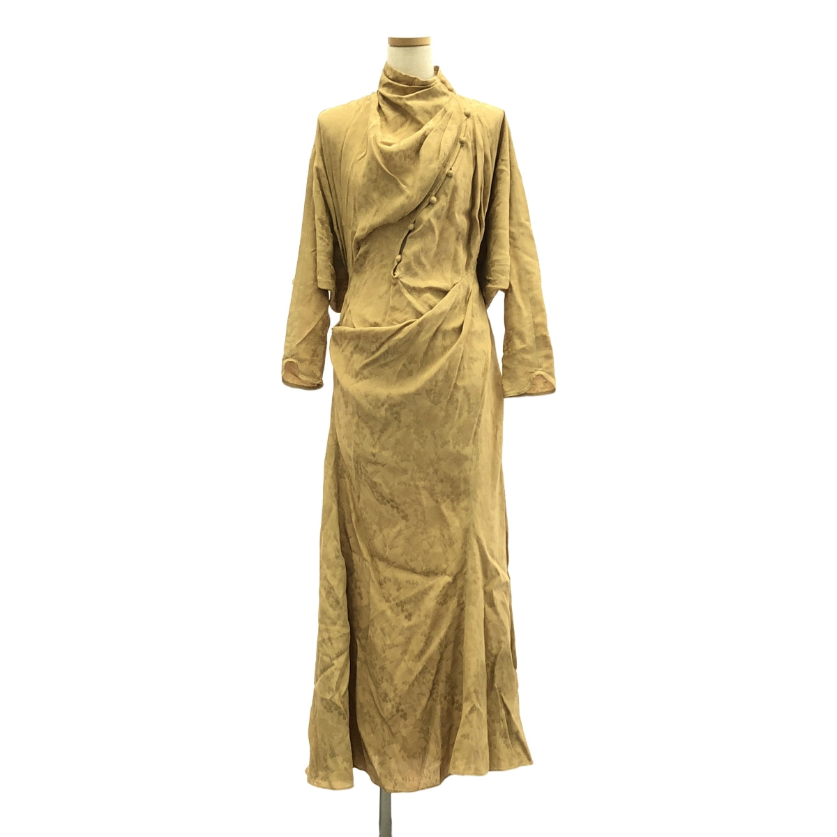 【신품】 Mame Kurogouchi / 마메쿠로고우치 | 2024AW | Floral Jacquard Draped Dress 원피스 | 1 | 베이지 | 여성