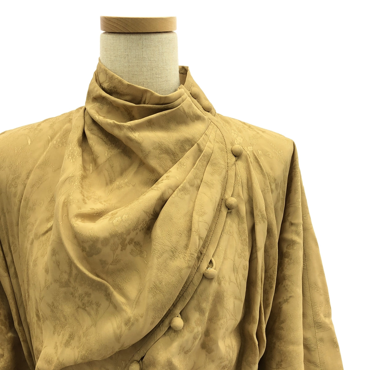 【신품】 Mame Kurogouchi / 마메쿠로고우치 | 2024AW | Floral Jacquard Draped Dress 원피스 | 1 | 베이지 | 여성