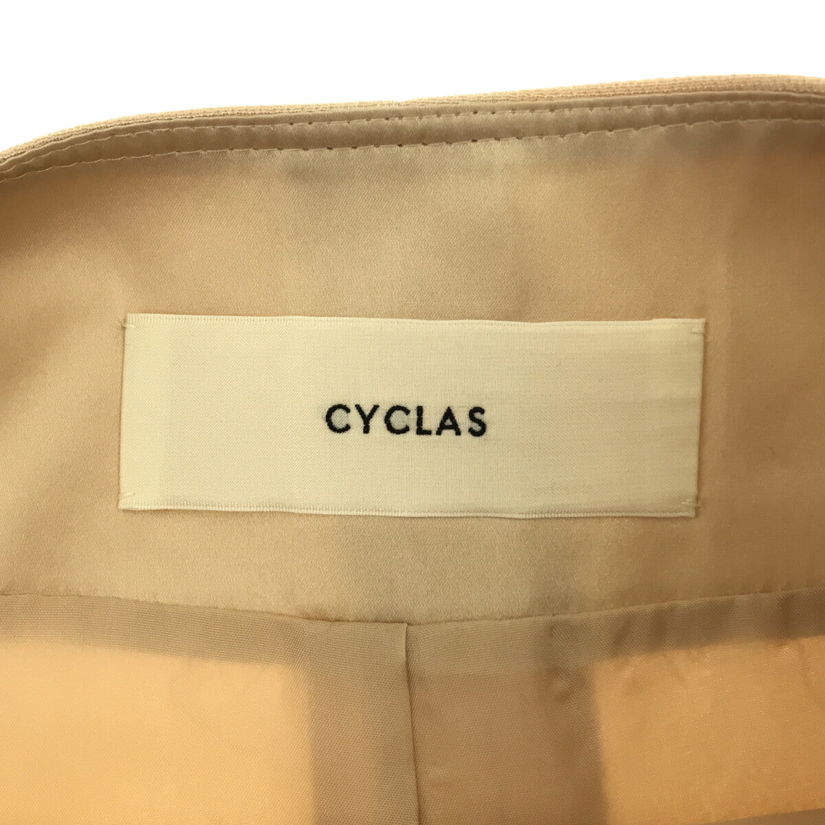 [Good Condition] CYCLAS | Rayon Nylon Boat Neck Long One Piece Dress | Size 36 | Beige | Women's