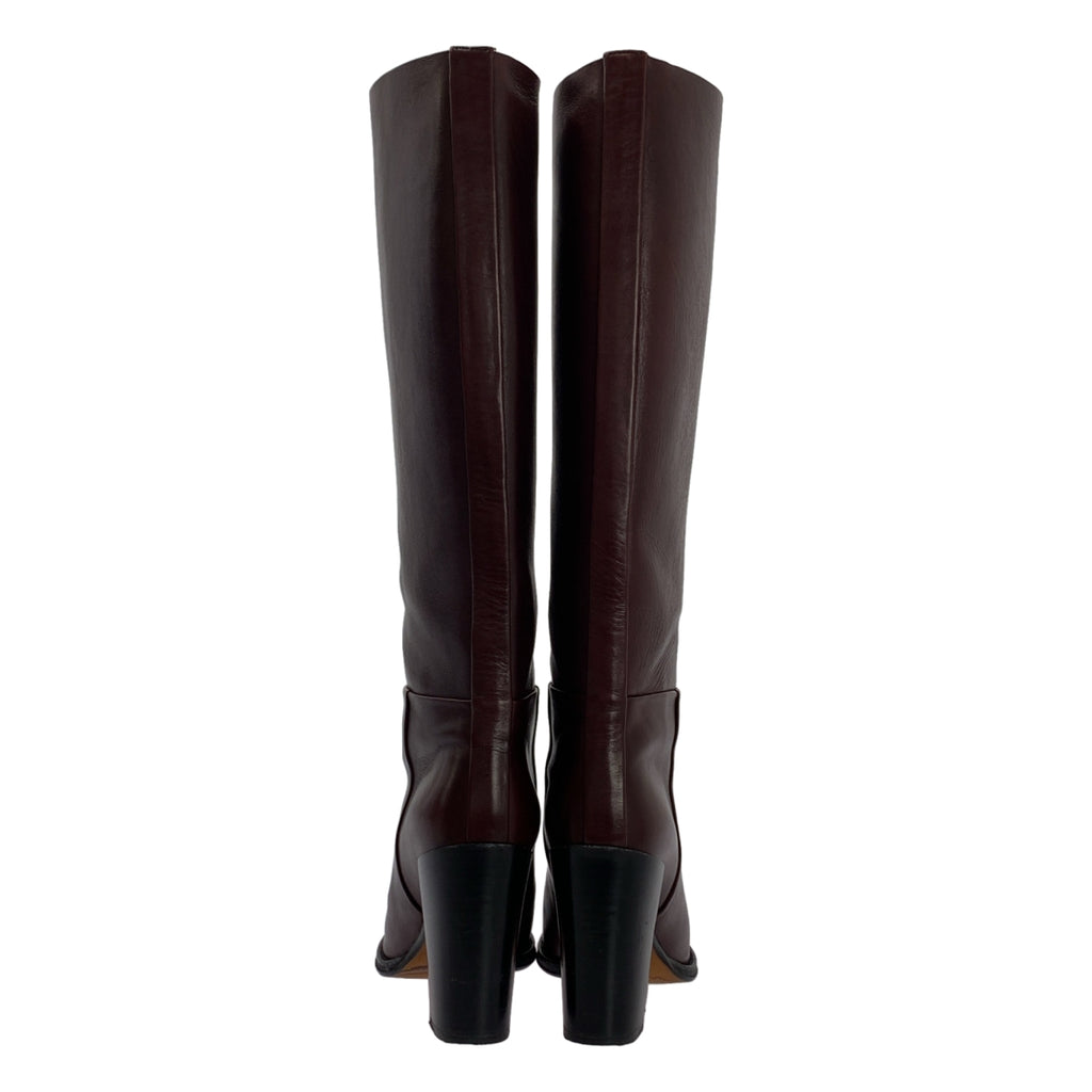 CELINE / セリーヌ | by Phoebe Philo フィービー / レザー ラウンドトゥ チャンキーヒール ロングブーツ | 36 1/2 | レディース