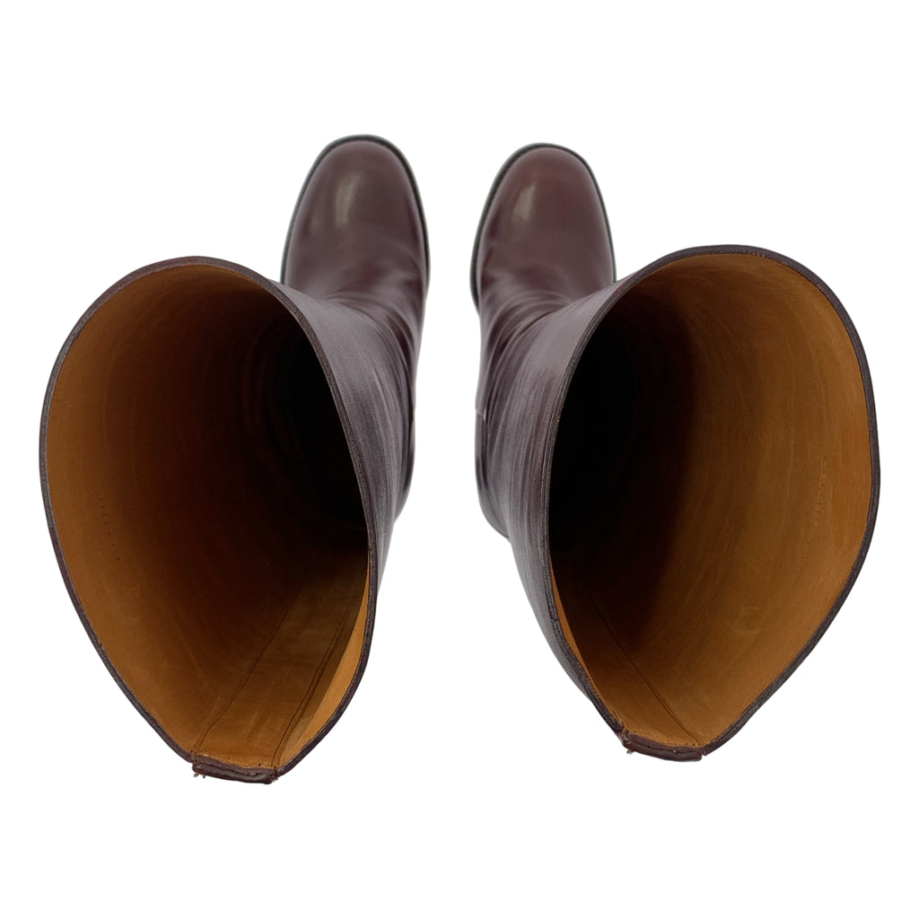 CELINE / セリーヌ | by Phoebe Philo フィービー / レザー ラウンドトゥ チャンキーヒール ロングブーツ | 36 1/2 | レディース