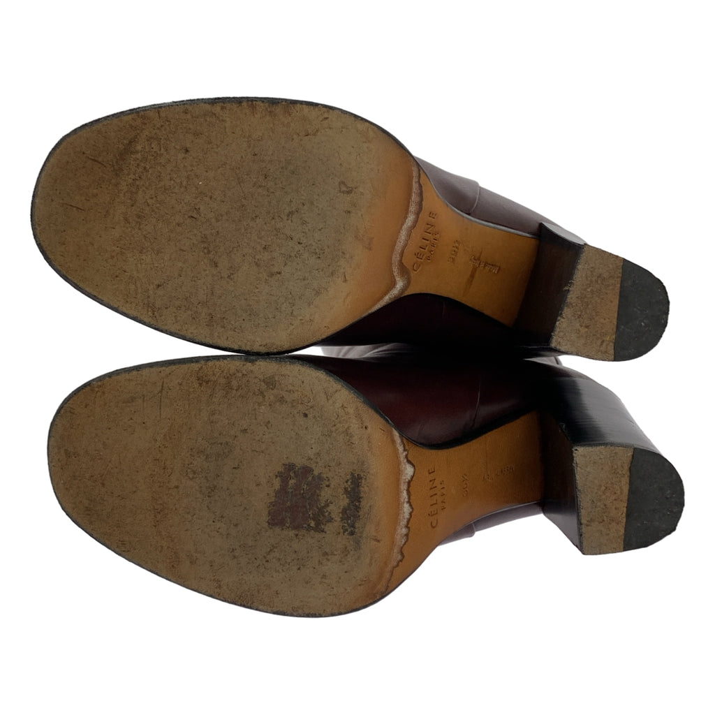 CELINE / セリーヌ | by Phoebe Philo フィービー / レザー ラウンドトゥ チャンキーヒール ロングブーツ | 36 1/2 | レディース