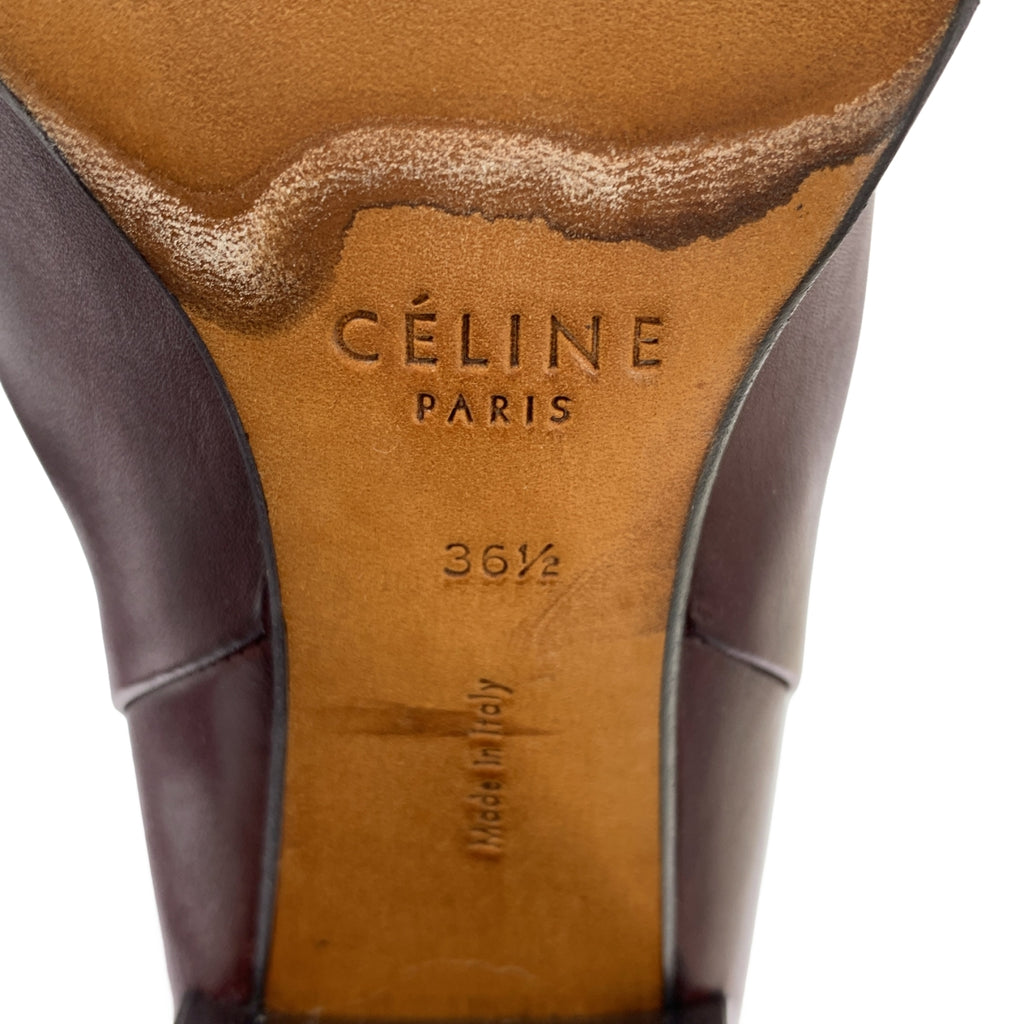 CELINE / セリーヌ | by Phoebe Philo フィービー / レザー ラウンドトゥ チャンキーヒール ロングブーツ | 36 1/2 | レディース