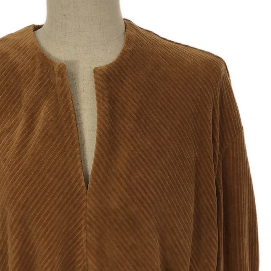 【미품】 Mame Kurogouchi / 마메쿠로고우치 | Ribbed Velour Jersey Top / 벨트가 달린 벨루어 저지 탑스 | 2 | 브라운 | 여성