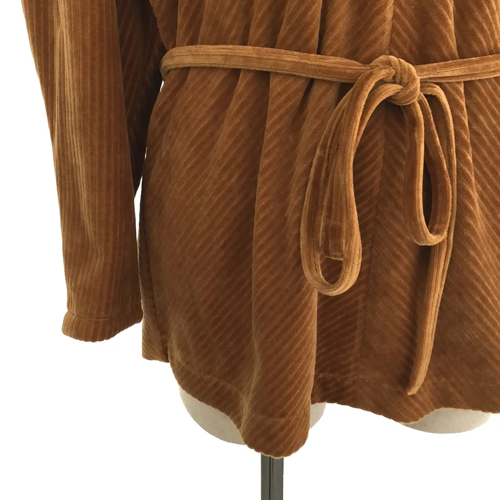 【미품】 Mame Kurogouchi / 마메쿠로고우치 | Ribbed Velour Jersey Top / 벨트가 달린 벨루어 저지 탑스 | 2 | 브라운 | 여성