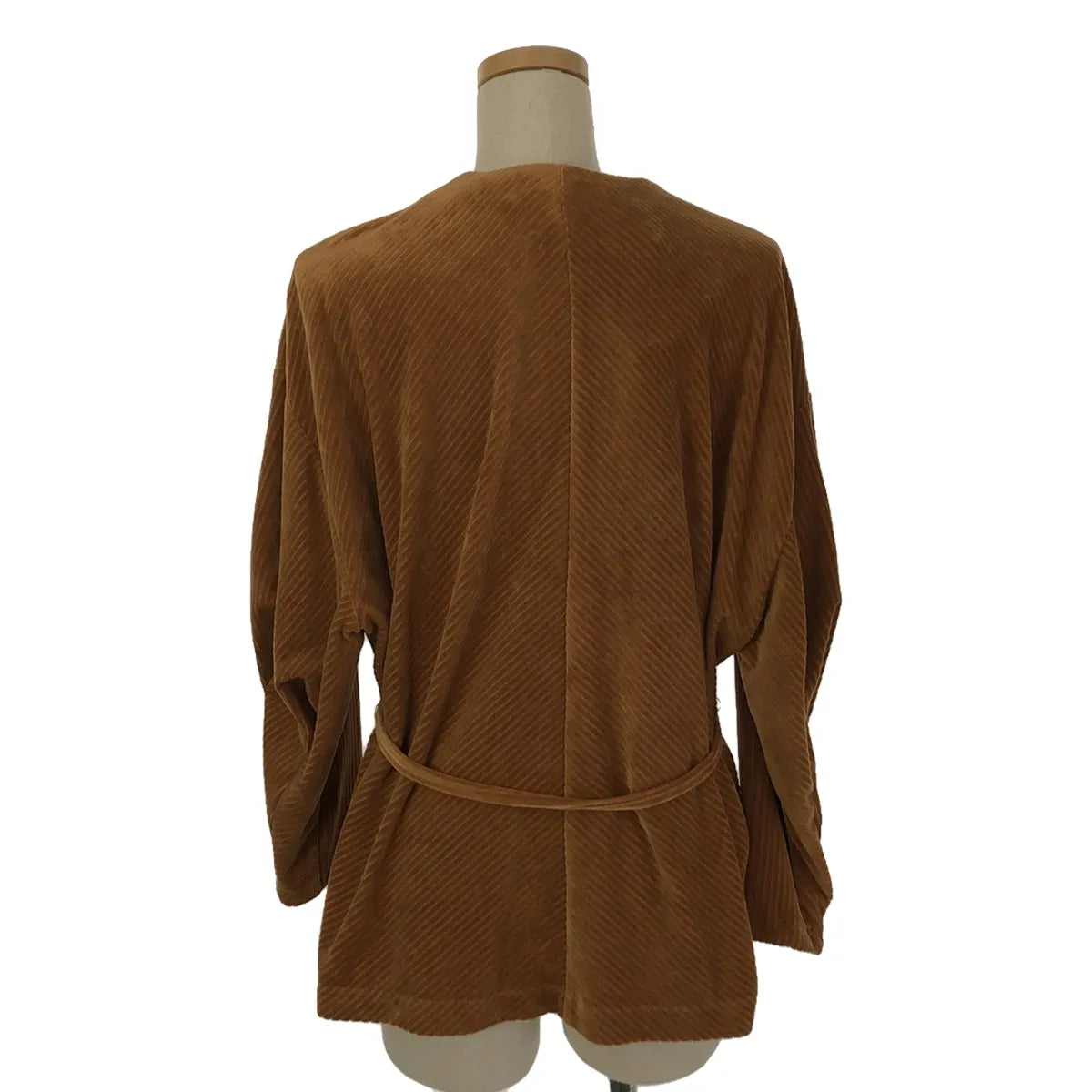 【미품】 Mame Kurogouchi / 마메쿠로고우치 | Ribbed Velour Jersey Top / 벨트가 달린 벨루어 저지 탑스 | 2 | 브라운 | 여성