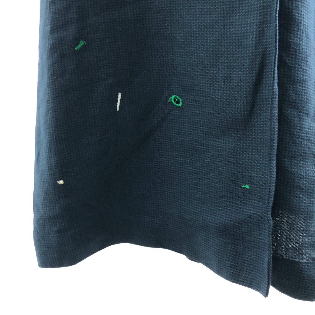 [品相良好] mina perhonen | 2023SS | sunny hole / 亞麻洋裝 | 38 | 海軍藍 | 女款