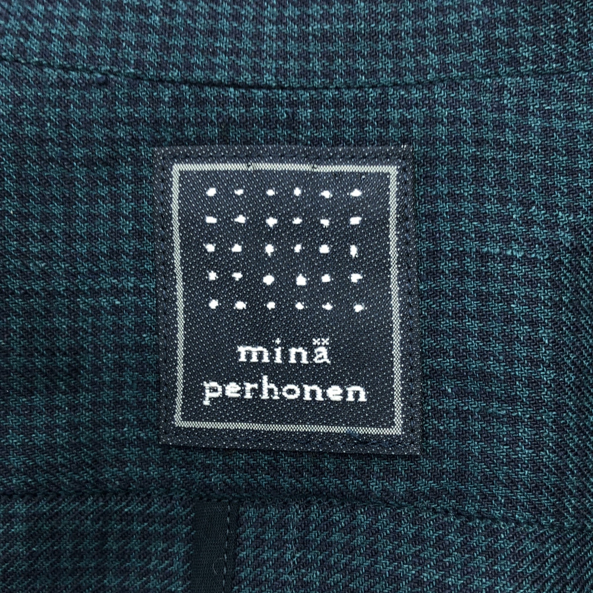 [品相良好] mina perhonen | 2023SS | sunny hole / 亞麻洋裝 | 38 | 海軍藍 | 女款