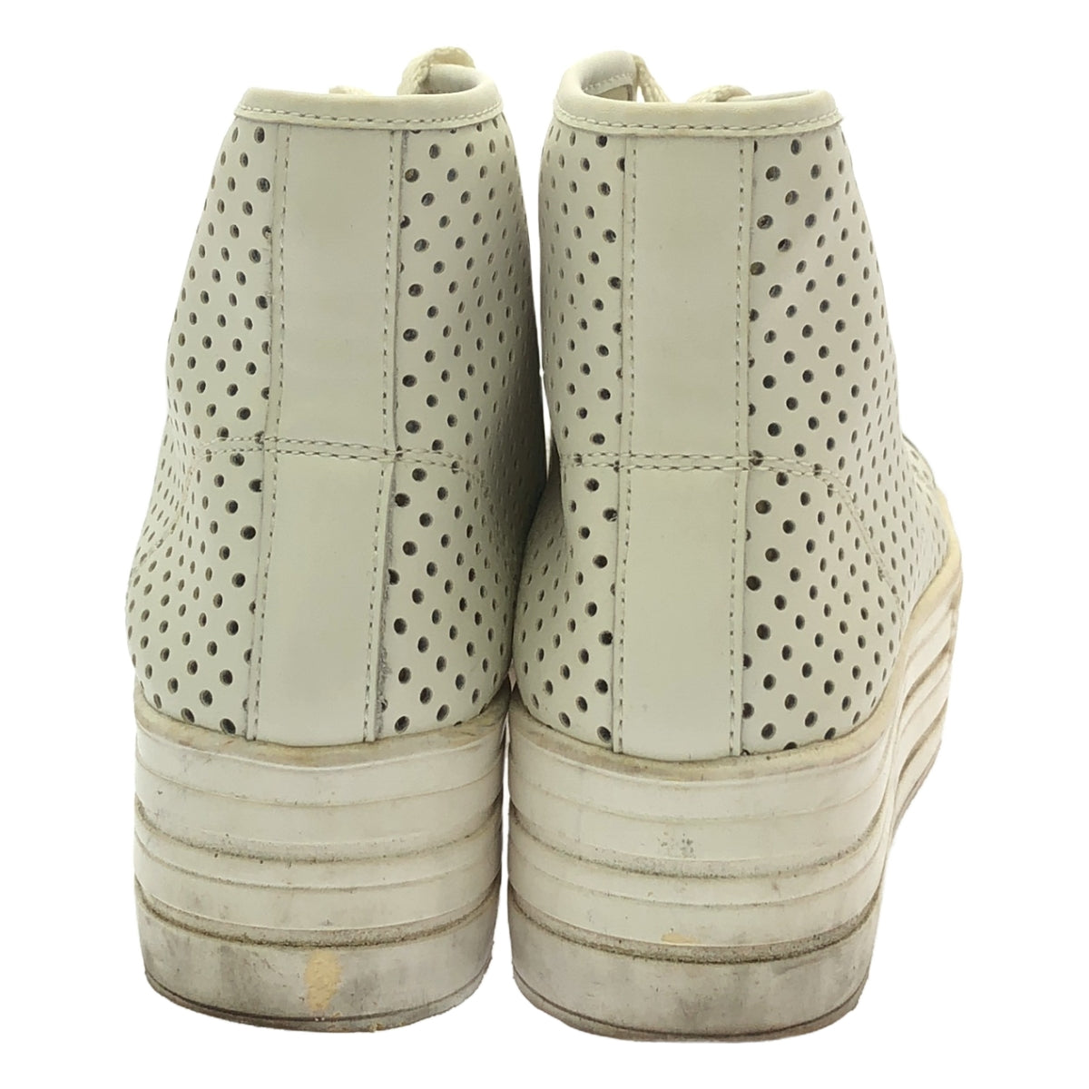 JUNYA WATANABE COMME des GARCONS / ジュンヤワタナベ | パンチング レザー プラットフォーム ハイカットスニーカー | S | ホワイト | レディース
